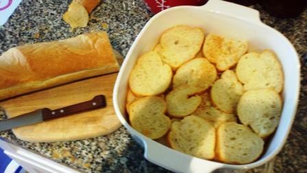 Bread pudding prep